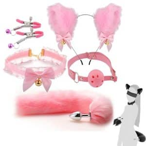Avis sur l'ensemble costume XBAQKEMT oreilles de renard et accessoires roses